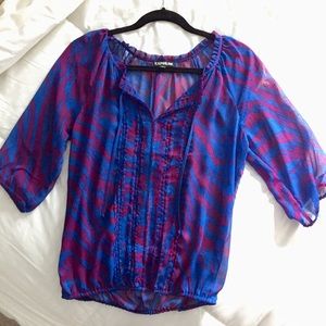 Express Jungle Blue-Violet Portofino Shirt (Small)